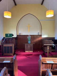 The inside of the Bamford Methodist Church building